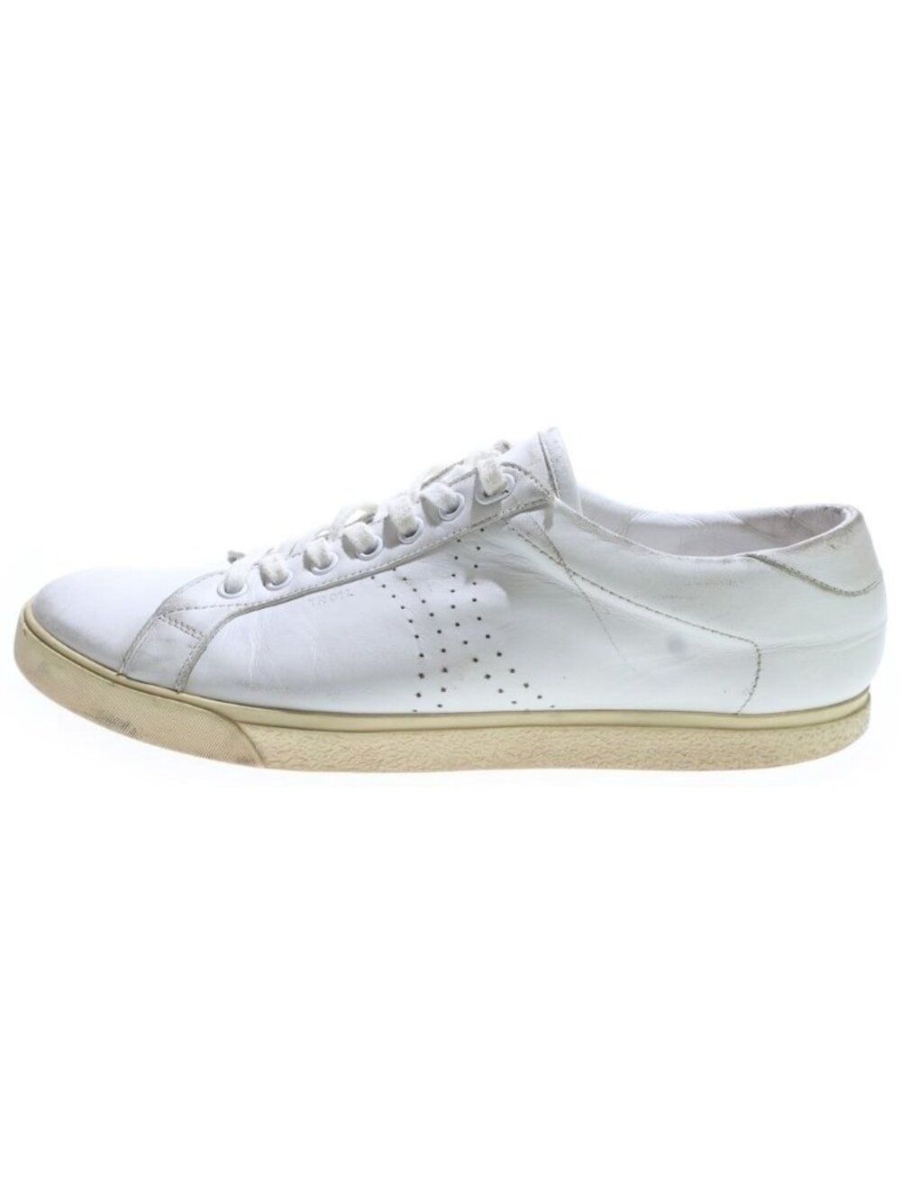 Celine Triomphe Leather Low Cut Sneakers White